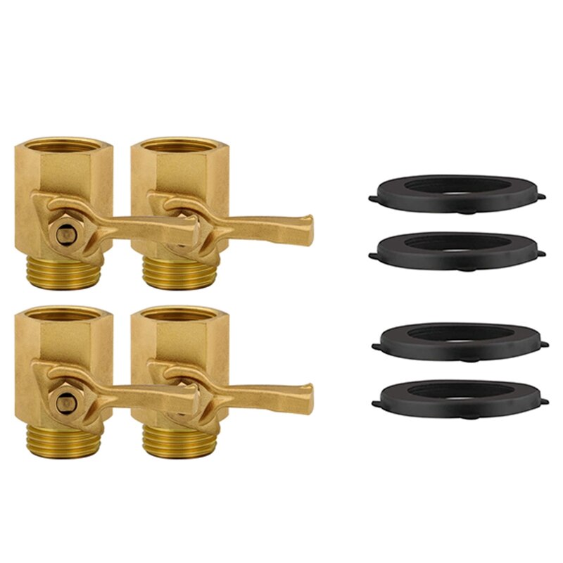 Heavy Duty Brass Shut Off Valve- 3/4 inch, Solid Garden Hose Shut Off Valve Fit All Garden Hose Connector