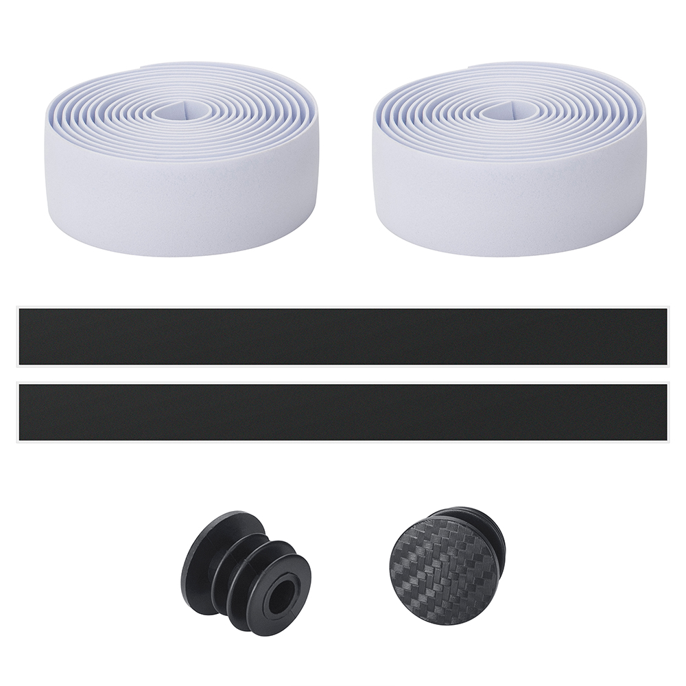 LINGMAI Fietsstuurlint Camouflage Antislip Demping Fietsen Racefiets Handvat Riem Wraps Met Bar End Pluggen: WHITE