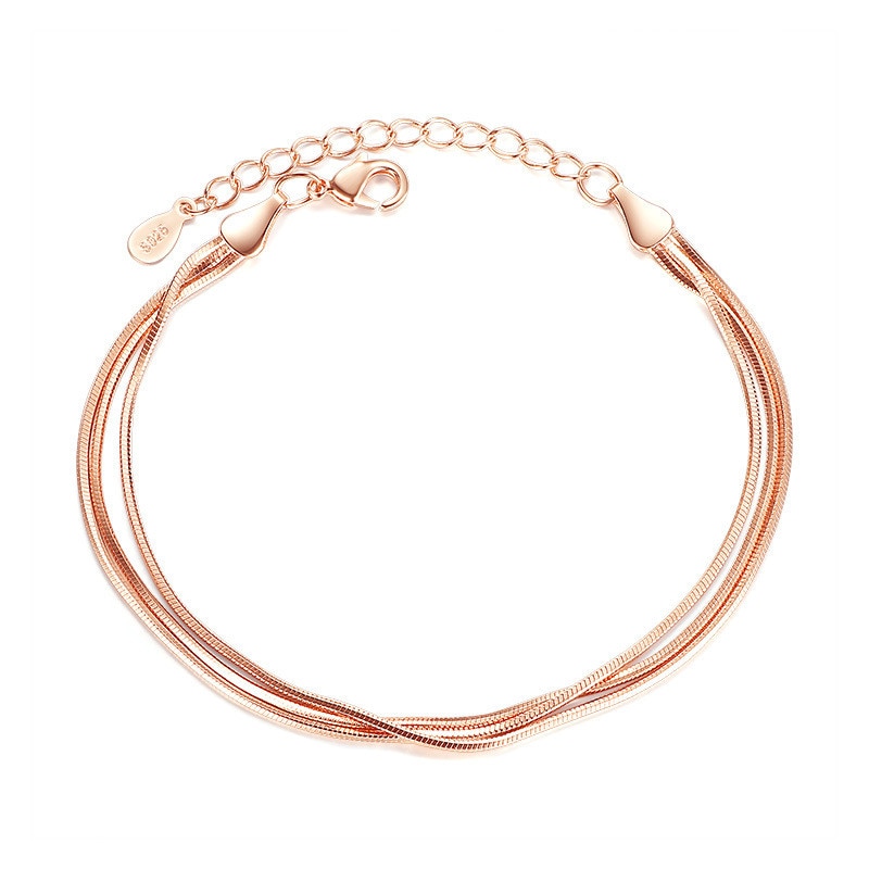 TB-106 Rose Gold/Silver Color Alloy Multilayer Bracelets Snake Chain Charm Bracelets For Women Personality Jewelry