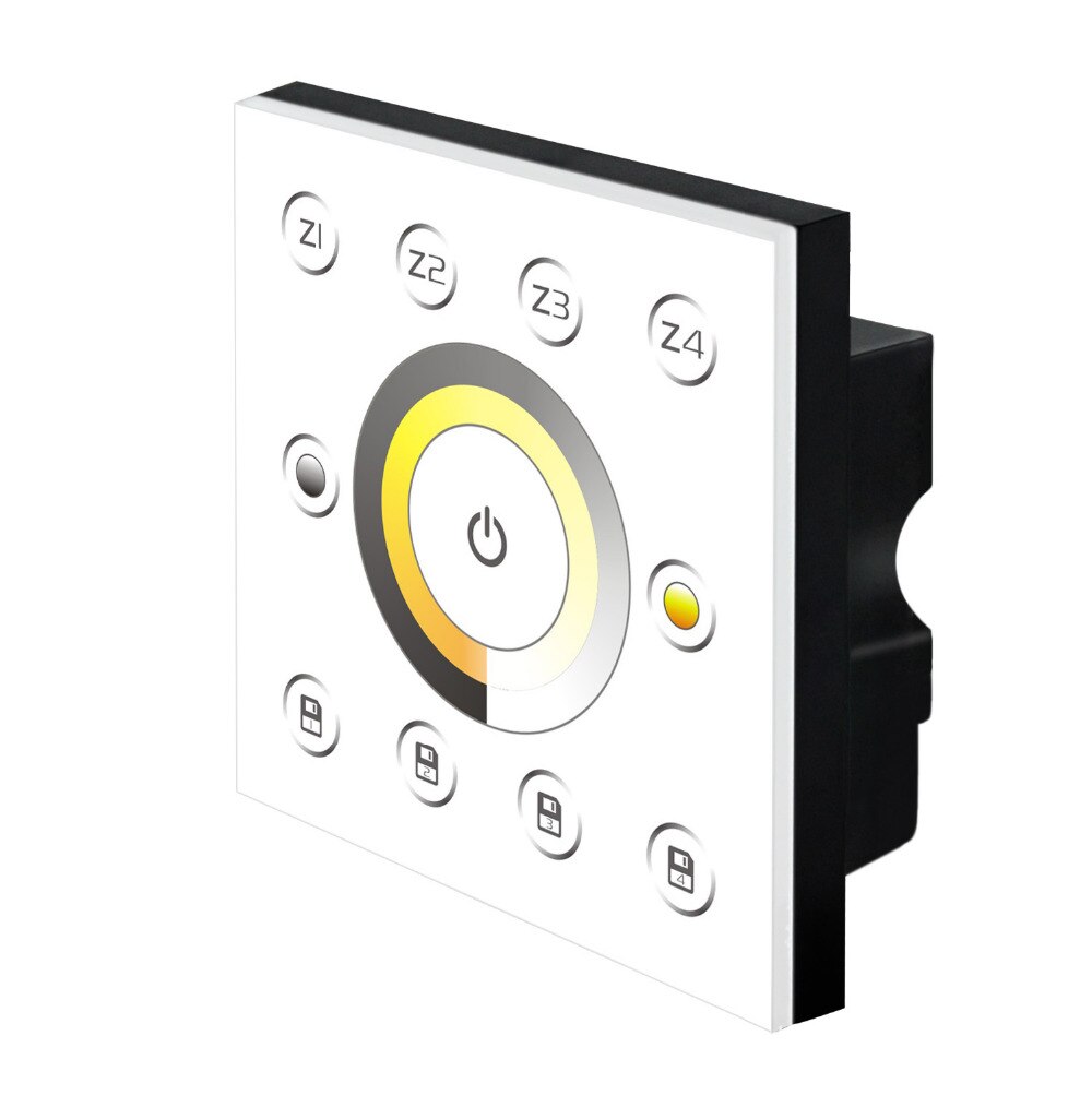 AC85V-265V DMX Wall Panel Dimmer 4 Zone Color Temperature Touch Panel Controller LED Touch Panel Dimmer Adjustable Dimmer Contro