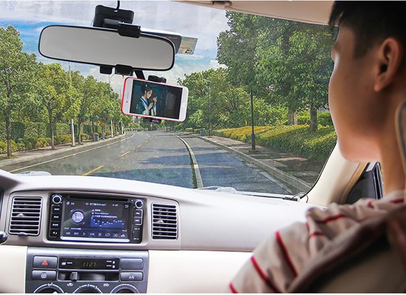 360° Car Rearview Mirror Mount Stand Holder Cradle For Cell Phone GPS Car Rear View Mirror Holder For IPhone 11 Pro Samsung