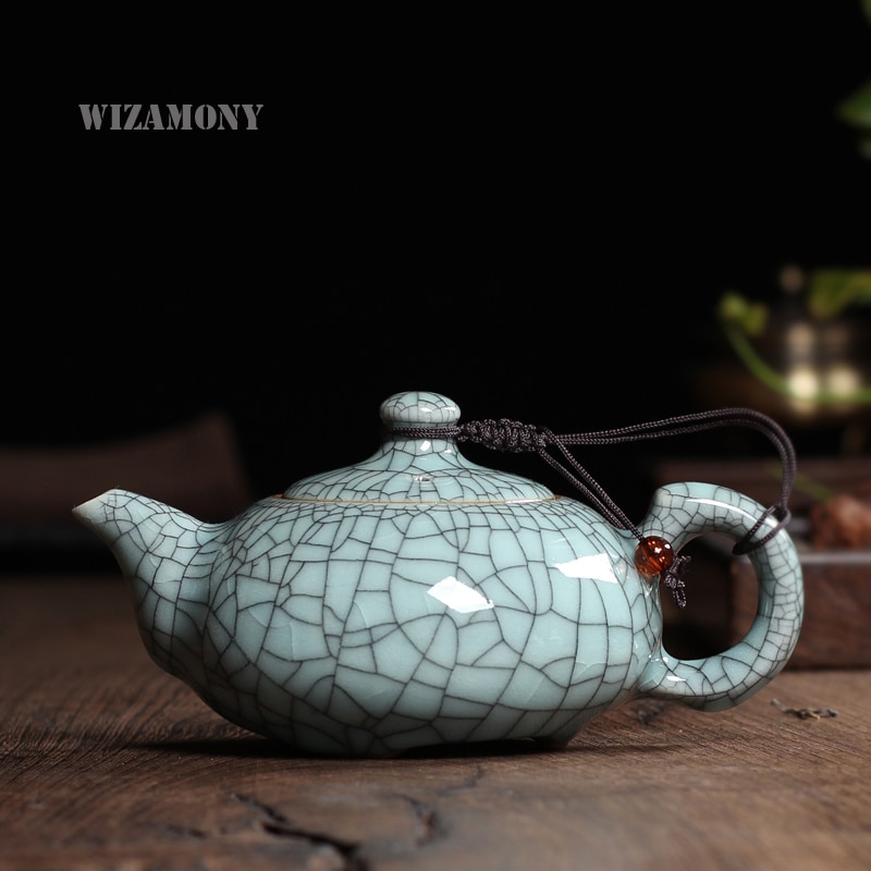 170ml Crackle Glaze Brother Kiln Longquan Celadon Exquisite Teapot Zisha Ceramics Arts yixing Clay Antique Porcelain Tea set