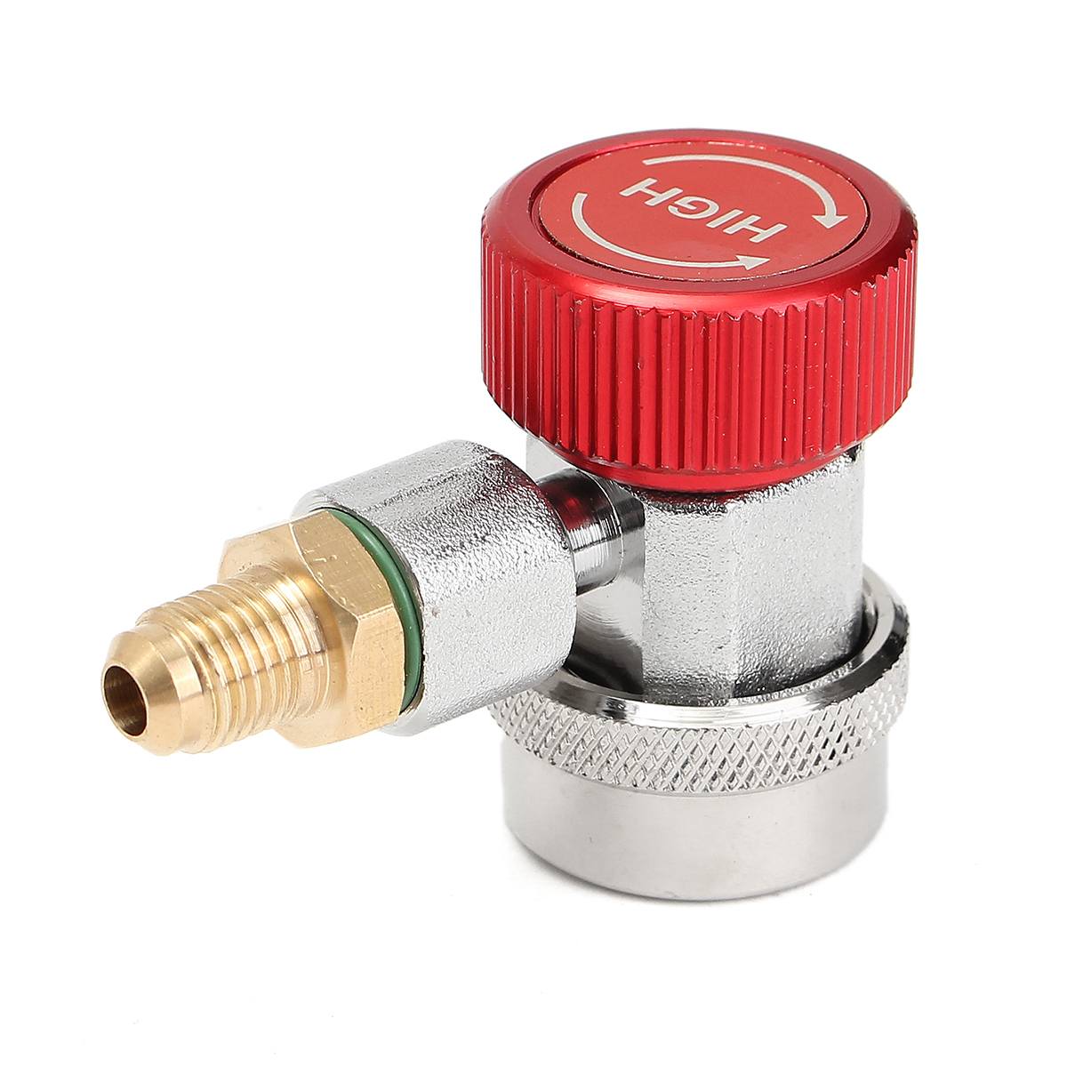 R134A High Low Quick Coupler Connector Adapters Type AC Manifold Gauge Auto Set for A/C Manifold Gauge Brass Adapter: red