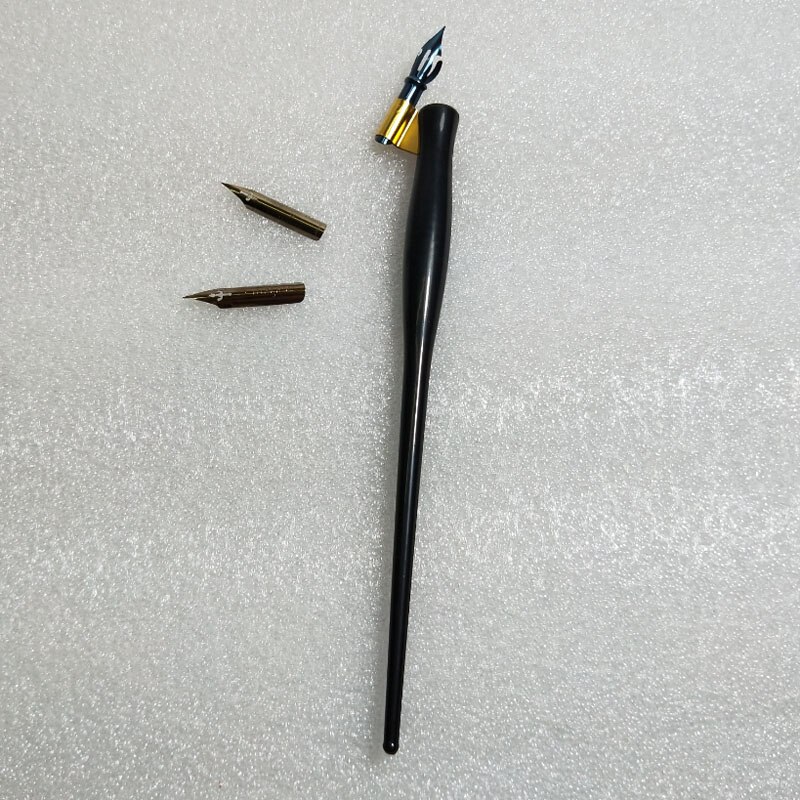 Pluma de inmersión de caligrafía oblicua inglesa con 1 soporte de pluma Dip 3 puntas Dip pluma inglés Copperplate escritura antiguo conjunto de pluma de inmersión