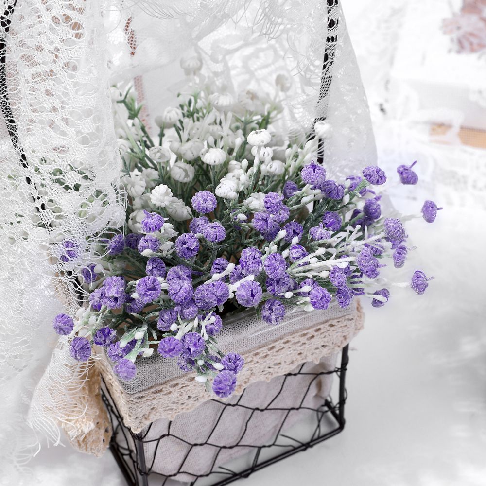 6 Stuks Kunstbloemen Lavendel Bloemen Boeket Voor Wedding Party Home Decoration Diy Krans Muur Tuin Decoratie Accessoires