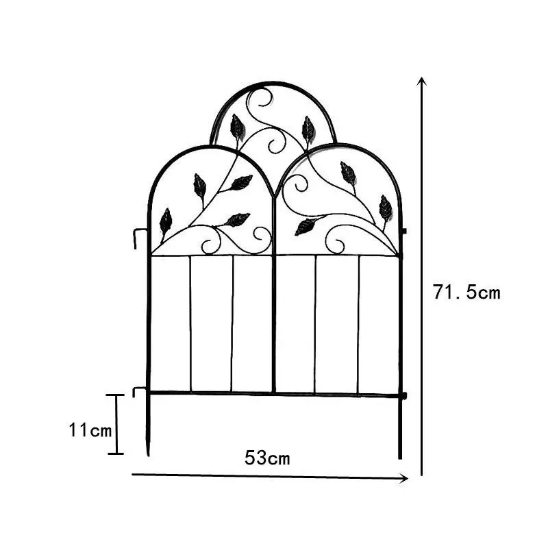 Enrejado de Metal para jardín al aire libre, marco de soporte de rosas trepadoras de hierro, valla de vid y flores, valla de partición decorativa para escalar plantas: Negro