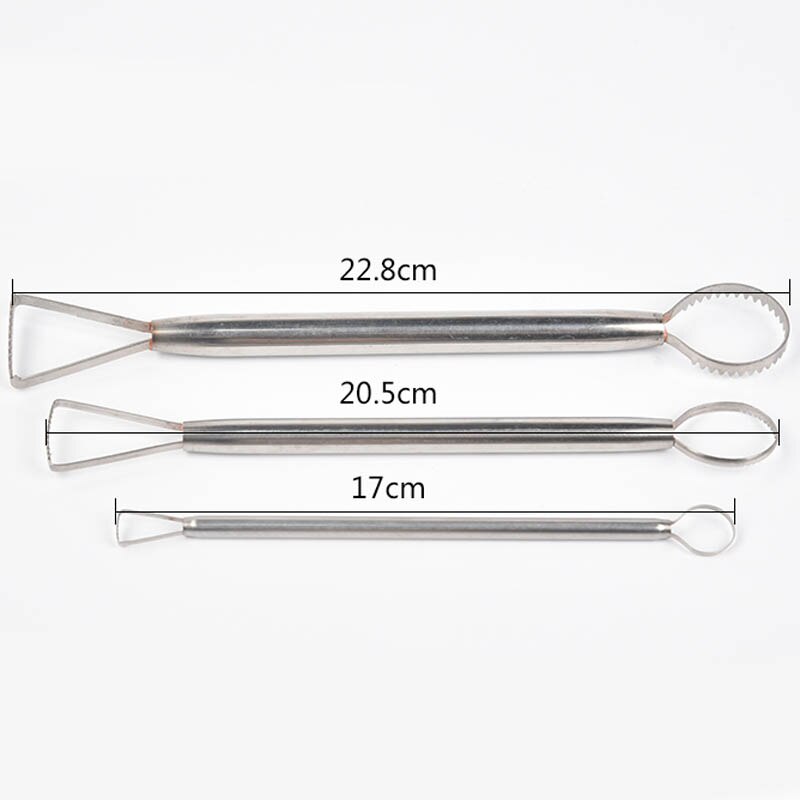 Pottery sculpture trimming tool Stainless steel double-headed tooth trimming tool for scraping and trimming texture