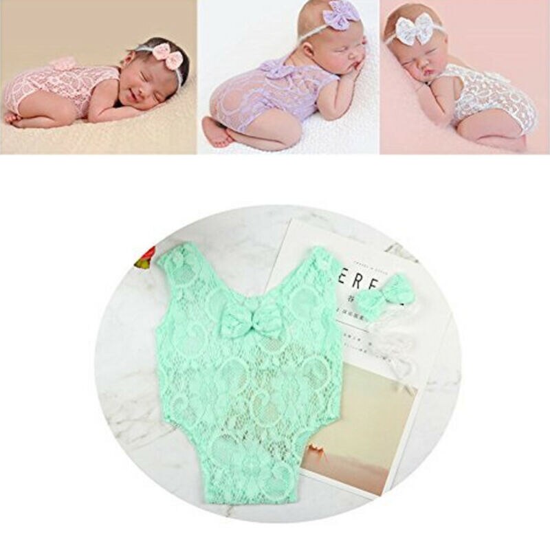Appena nato Del Bambino Dei Ragazzi Delle Ragazze Del Crochet Del Knit Del Cappello Pagliaccetto Foto Fotografia Props Outfit