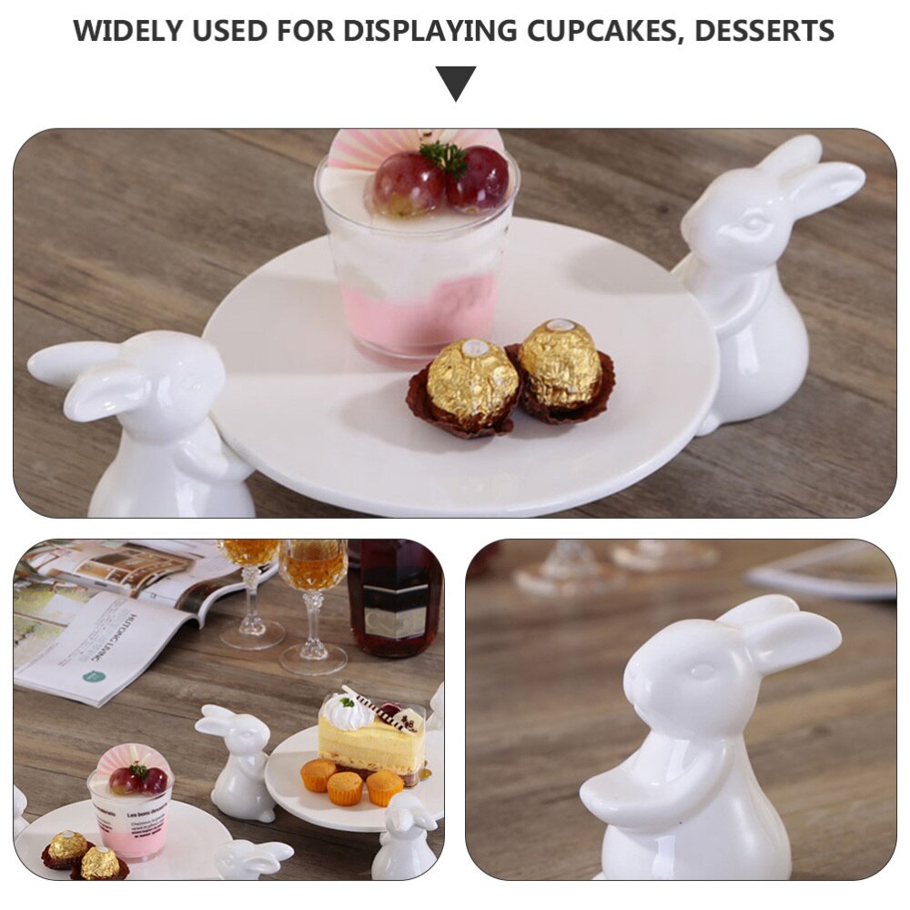 Easter Ceramic Cake Storage Home Display Tray Bunny Tray with Box