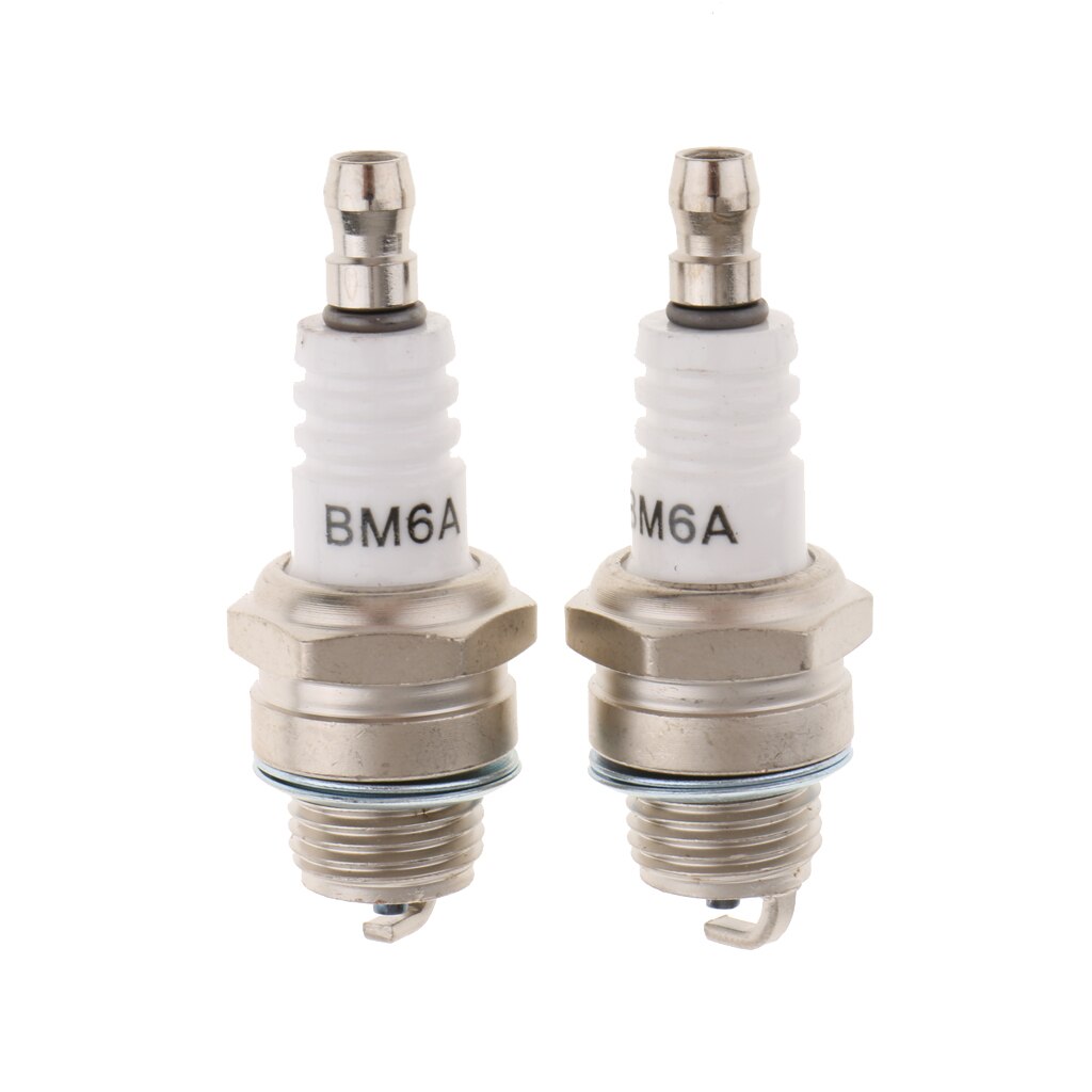 Bujía de 2 piezas, motor pequeño de repuesto BM6A para equipo de césped L7T/ CJ8/ 1560