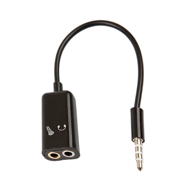 3.5 Mm Stereo Audio Splitter Male Naar Hoofdtelefoon + Microfoon Adapter Koppels Turn Kabelboom Connector