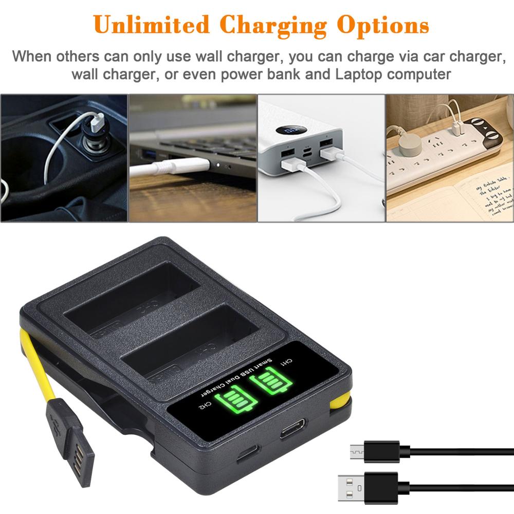 3Pc 1280mAh DMW-BLG10 BLG10E DMW-BLE9 Batterie + Type-c Chargeur LED pour Panasonic Lumix GF3 GF5 GF6 GX7 LX100 GX80 GX85 ZS60 ZS100