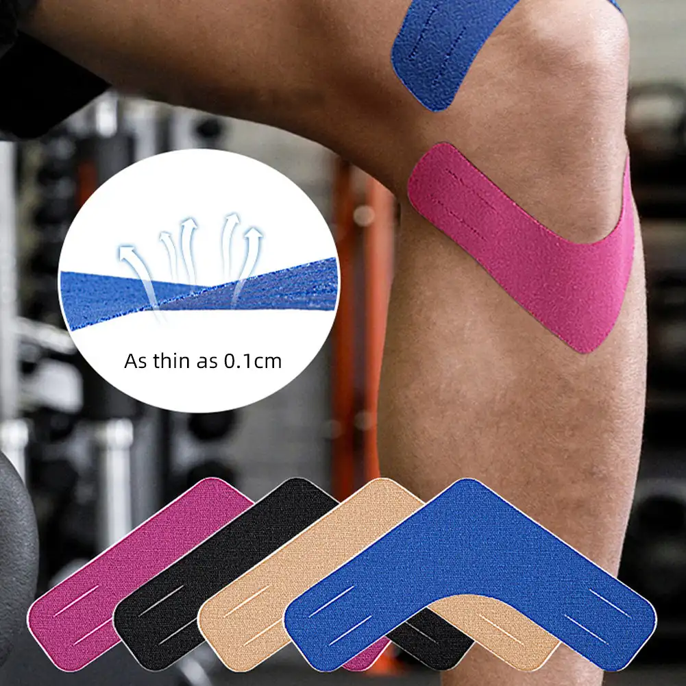 5 stks V-vormige Kinesiologie Tape Elastische Atletische Tape Ondersteunt & Beschermt Spieren, Knieën, Schouders & Fasciitis Plantaris voor Sport