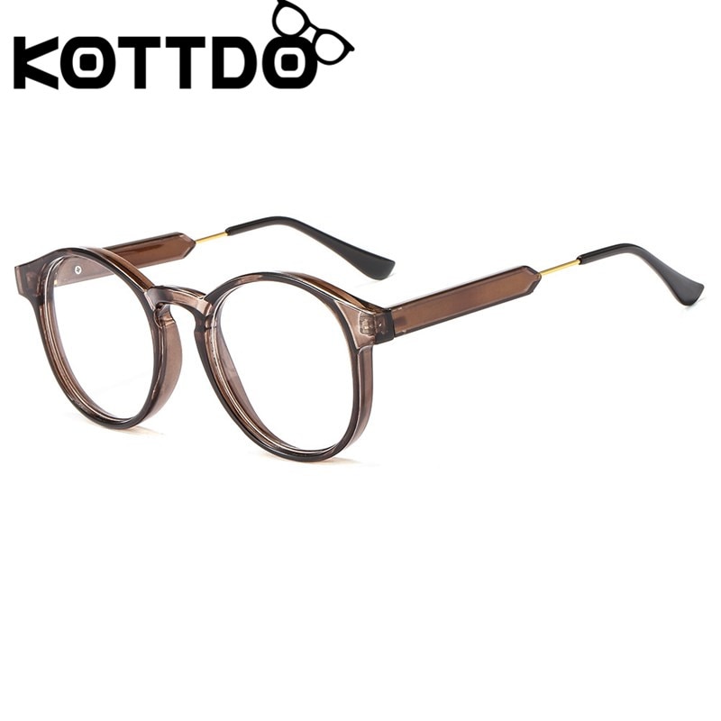 Kottdo classic pyöreät silmälasit miesten vintage läpinäkyvät silmälasien kehykset naisille likinäköisyyskehys