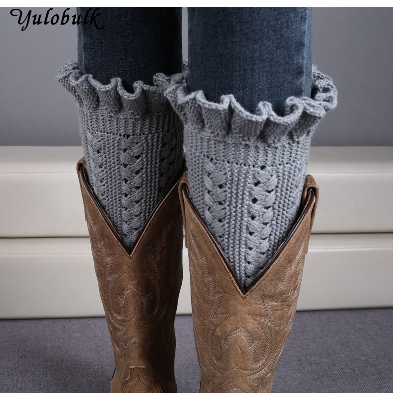 Women Knit Leg Warmers Ladies Bud Boot Cuffs Boots socks Boot Cuffs Gaiters Toppers Beenwarmers Warm Legwarmers