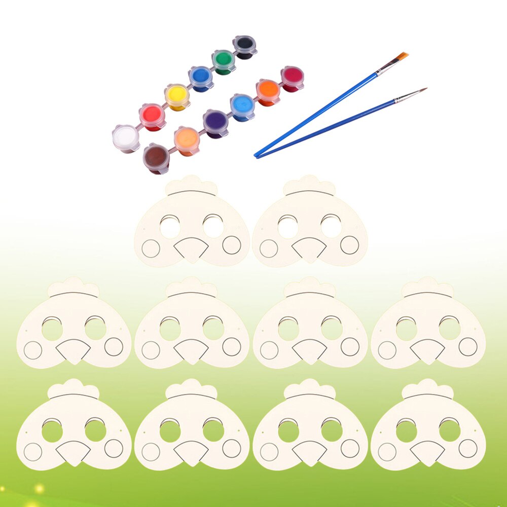 1 Set of DIY Painting Board Kids Coloring Dawing Board Blank Board DIY Graffiti Material (10pcs Blank Mask): White 1