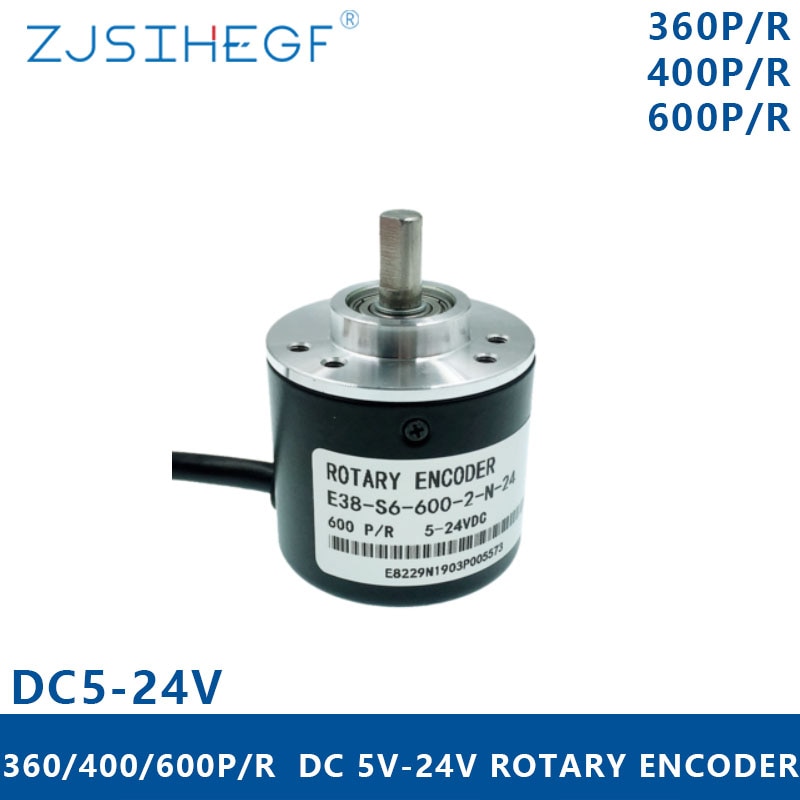 Inkrementel roterende encoder 5-24v dc encoder 360/600 p /  r fotoelektrisk inkremental roterende ab to faser 6mm aksel