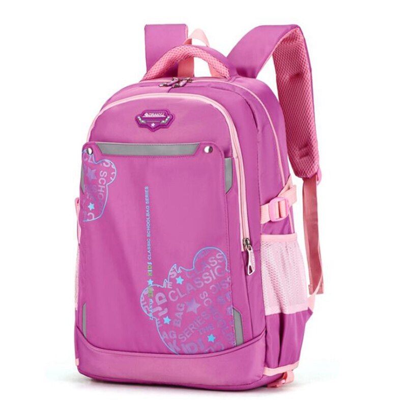 Reflecterende strip cartoon print rugzak schooltas waterdichte lichtgewicht schoolrugzak jongens schooltassen: Paarse schooltas