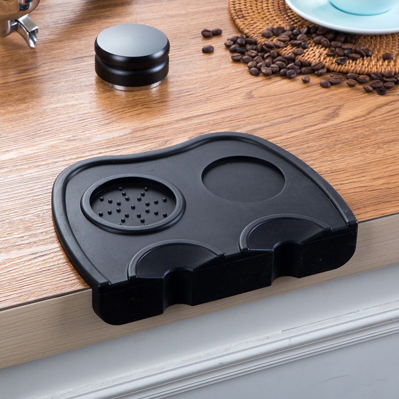 Barista kaffe anti-skrens matt espresso latte Kunst penn tukle tamping holder pute coffeeware tukler sikker kaffe slipe silikon matte: Svart 21.5 x 15cm