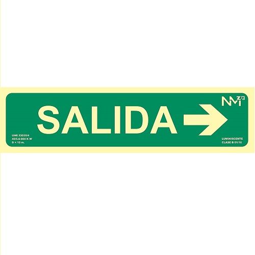 Señal Salida Derecha PVC 10.5x42cm Verde