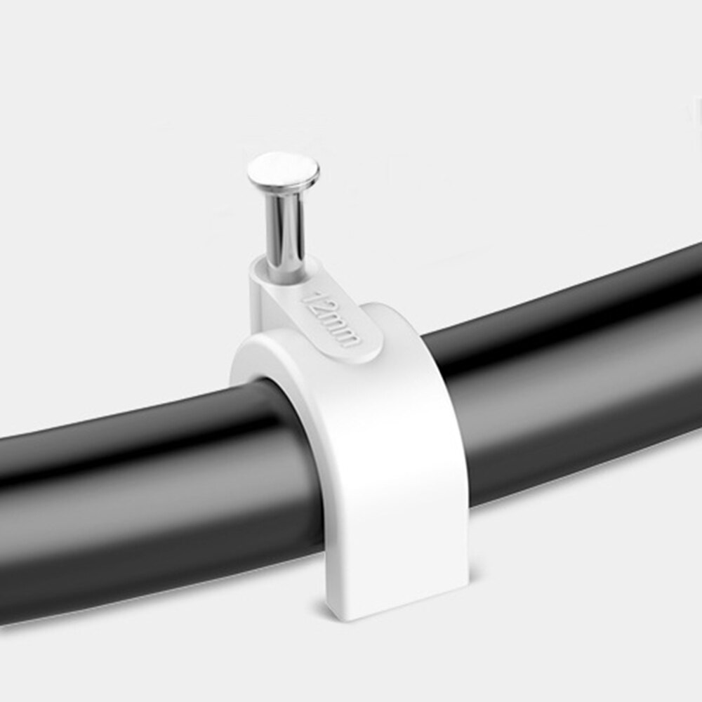 100 Pcs 4mm To 25mm Cable Steel Nail Line Card Card Wire Line Circular Cable Clips Trough Wire Fixing White Wire Retainer