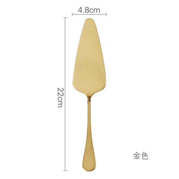 Rvs Cake Pizza Kaas Schop Boter Dessert Mes Taart Spatel Tool Bakken Gebak Spatels Keuken Bestek Bakvormen: Gold