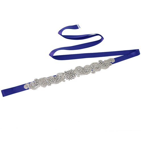 Topqueen S366 Koninklijke Medaille Ambachtelijke Bruid Riem India Kant Bridal Riemen Hand Made Wedding Sjerpriem Kralen Riem Voor Bruiloft jurk: Royal blue