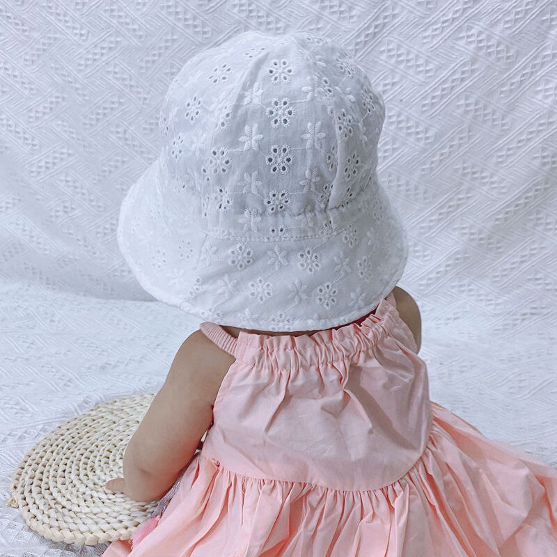 Cappello da sole per bambini traspirante estivo cappello da spiaggia per bambina con fiore carino cappello da esterno per bambini cappellino per secchiello per bambini cappellini per neonati cavi