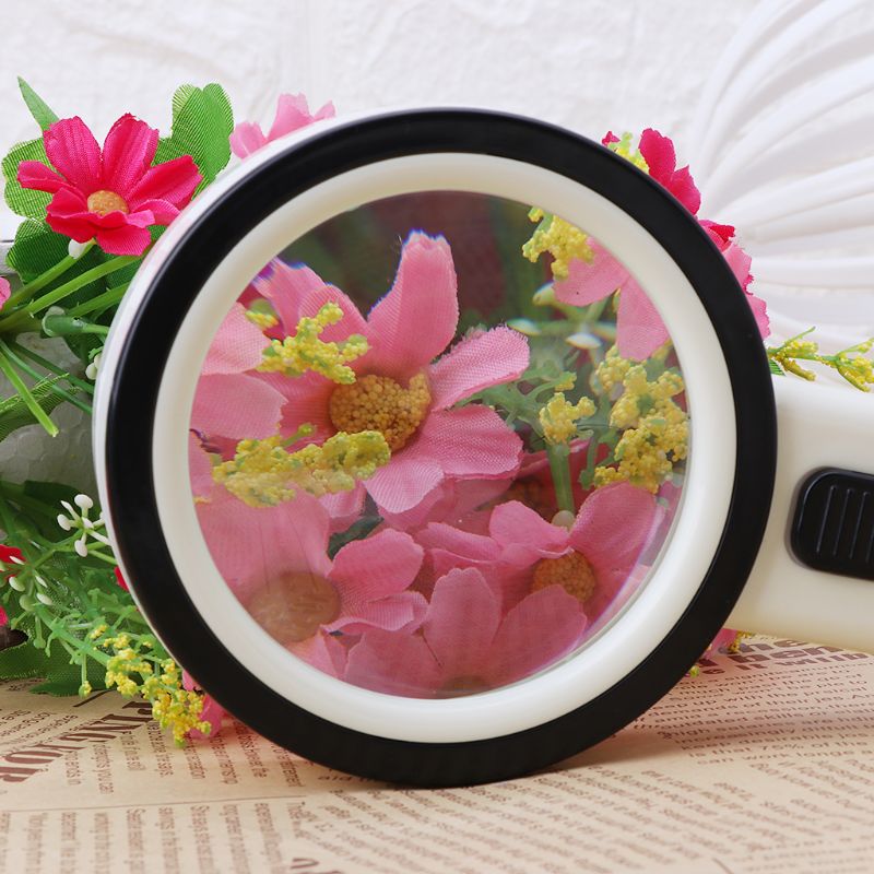 30X LED Magnifying Glass Handheld Lighted Magnifier Double Glass Lens Jewelry Magnifier
