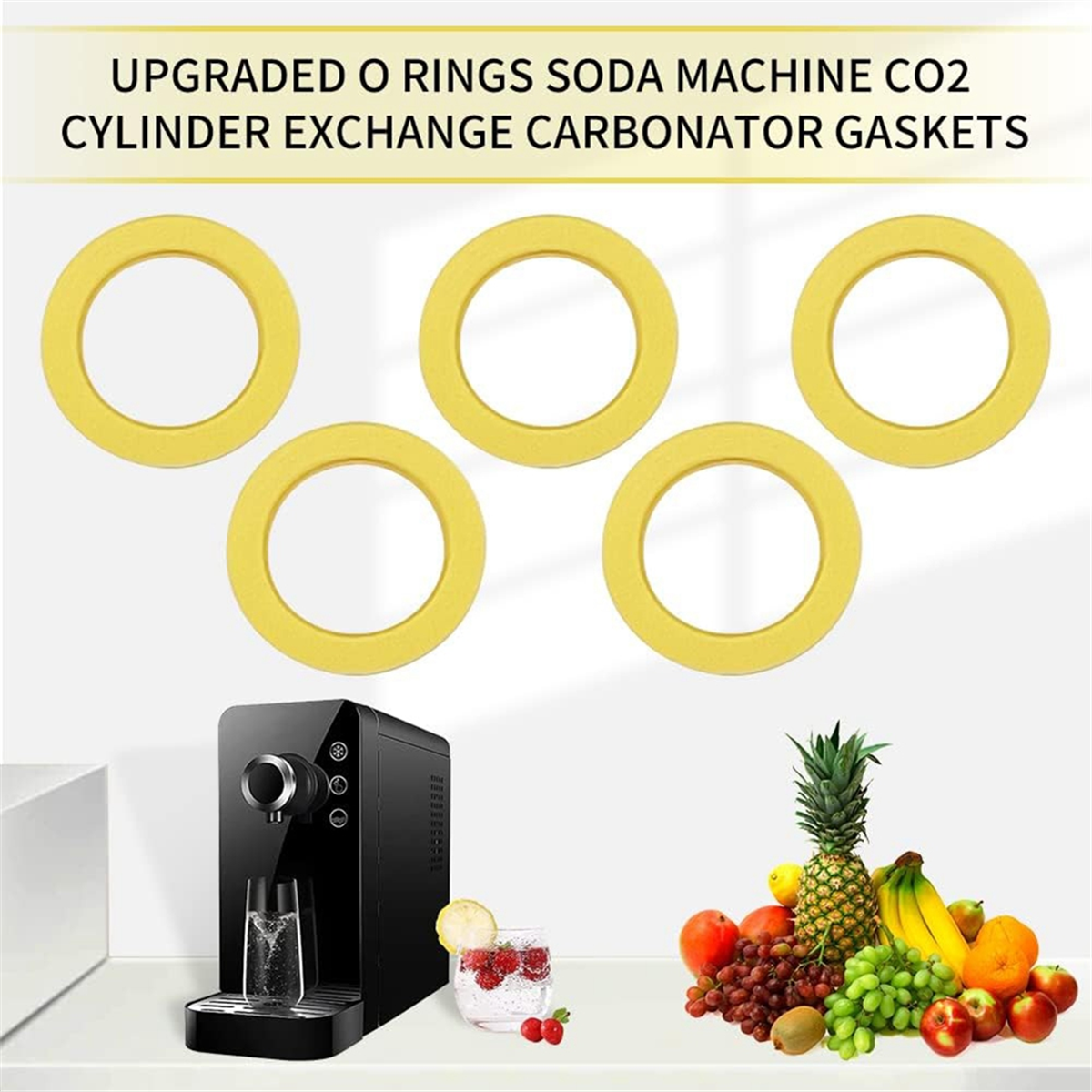 CO2 Cylinder Pakninger - 5 Stk Udskiftningspakninger til Sodastream DUO Terra ART