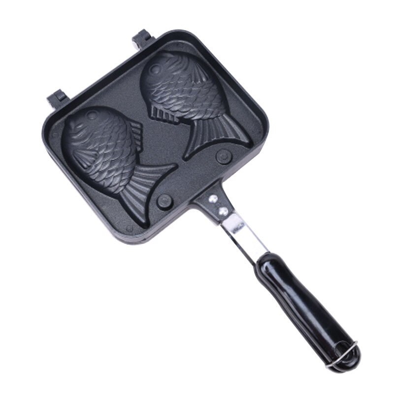 Gaufrier Poisson Taiyaki Antiadhésif Double Moule - En Fonte D'aluminium, Poignée Anti-brûlure, Pour Desserts - 8