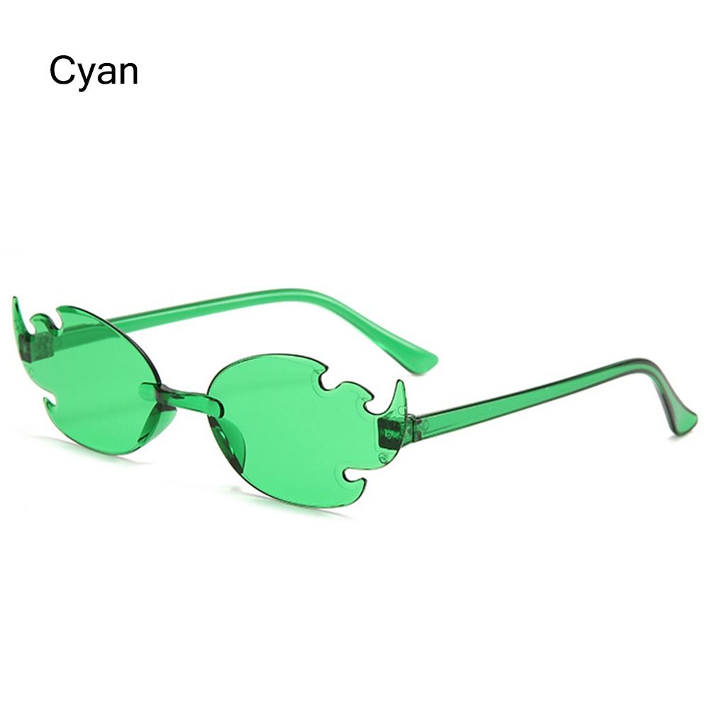 Gafas de sol coloridas con forma de llama de fuego, gafas de sol divertidas sin montura, gafas de Cosplay de para mujeres y hombres