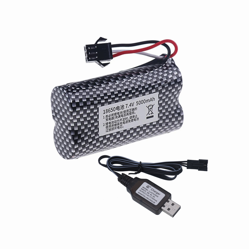 7.4V 5000mah Battery Charger MN82 Remote Control Car Battery MN128 MN78 LC79 for Watch Gesture Sensing Twisted RC stunt car SM3p: Blue
