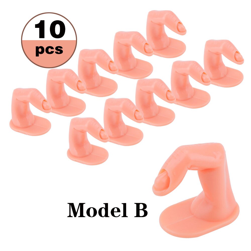 5/10pcs False Nails Finger Practice Model 1pcs Nail Hand Training For Manicure Beauty Nail Tips Flexible Practice Finger Tools: 10pcs Model B