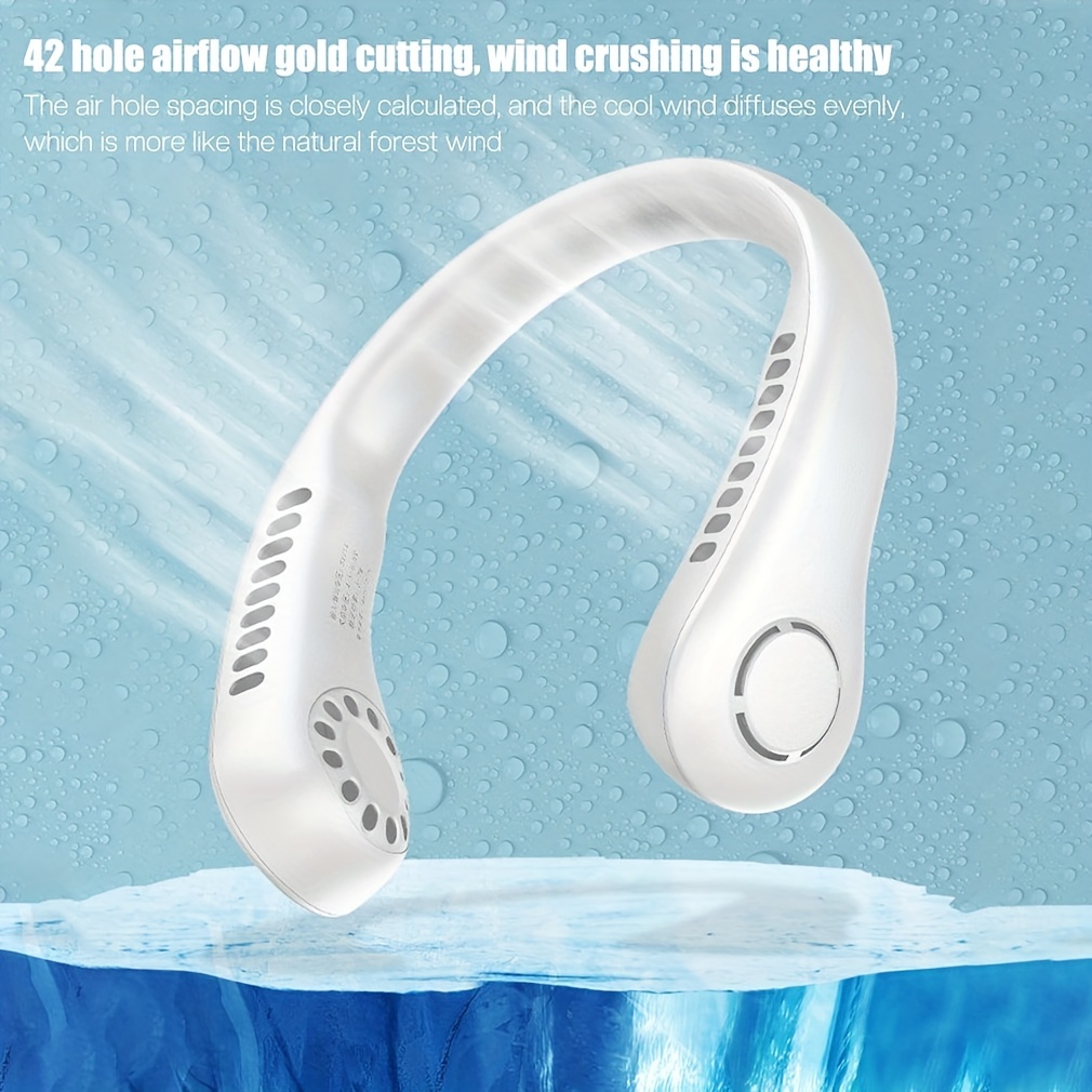 Hangende nekventilator Handige kleine ventilator kan vrij worden aangepast Mini Klein USB-opladen Bladloos Grote wind Hangende nek buitenshuis
