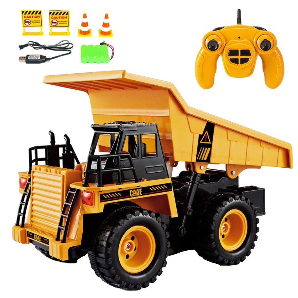 2.4G Dumper 4 Wheel Driver Bouw Voertuig Techniek Auto Met Geluid 15M Afstandsbediening Afstand Voor Kinderen Jongen auto Speelgoed