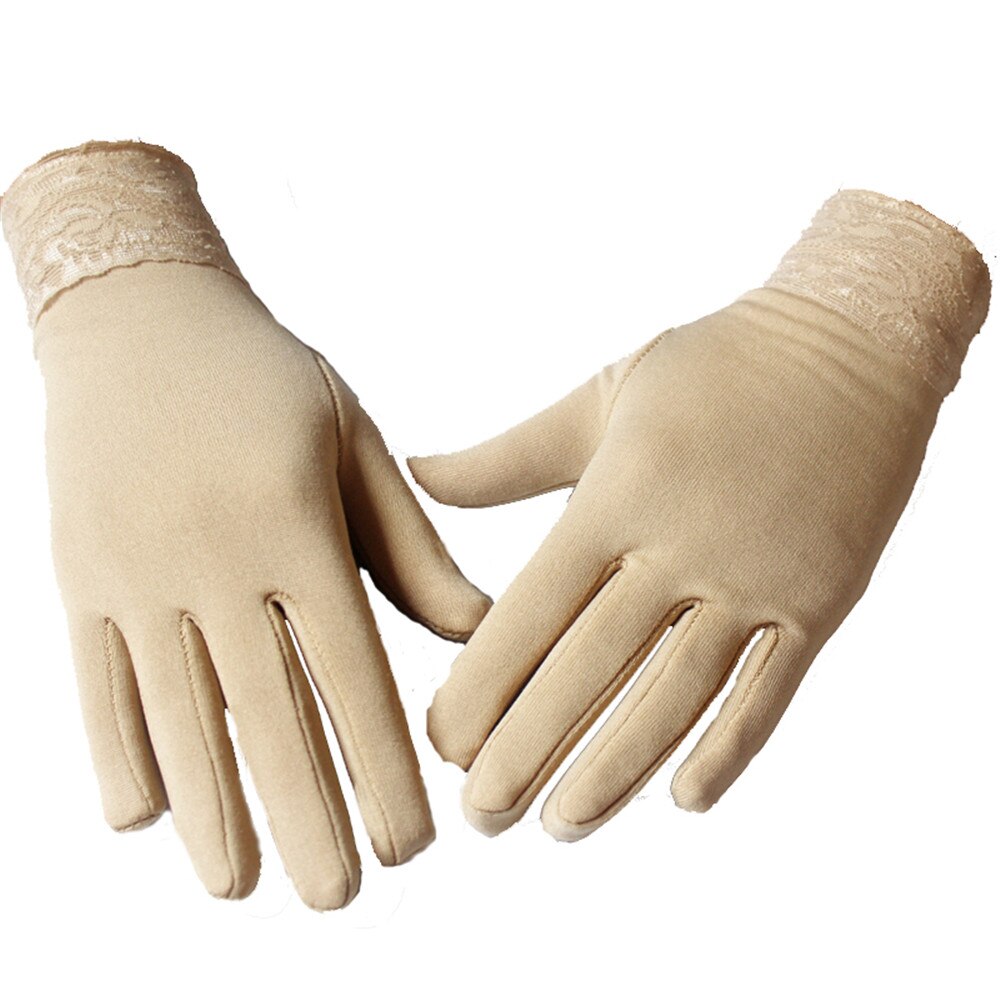 Elegante Dunne Vrouwen Fluwelen Touch Screen Handschoenen Volledige Vinger Kant Pols Wanten Winddicht Handschoen Vrouwelijke Meisjes