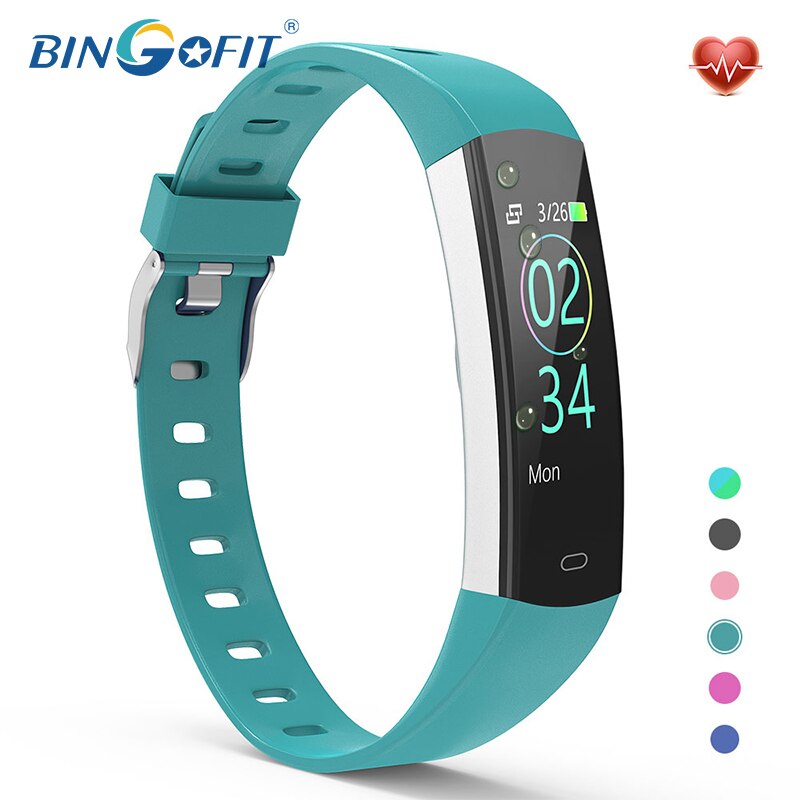 BingoFit Original FT905HR Smart Bracelet Waterproof Sport Smart Band Fitness Tracker Bluetooth Wristband For Kids Android IOS: green