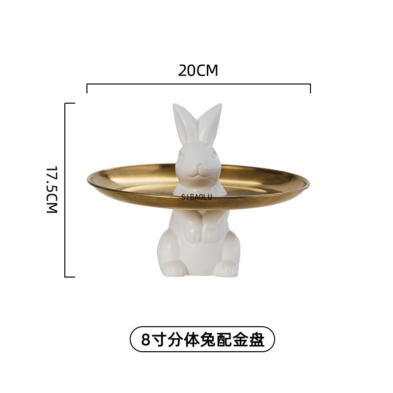 Ceramic rabbit Plate Chinaware Ceramic bunny dish dinner plates cake stand tableware porcelain tray Rabbit plate Easter