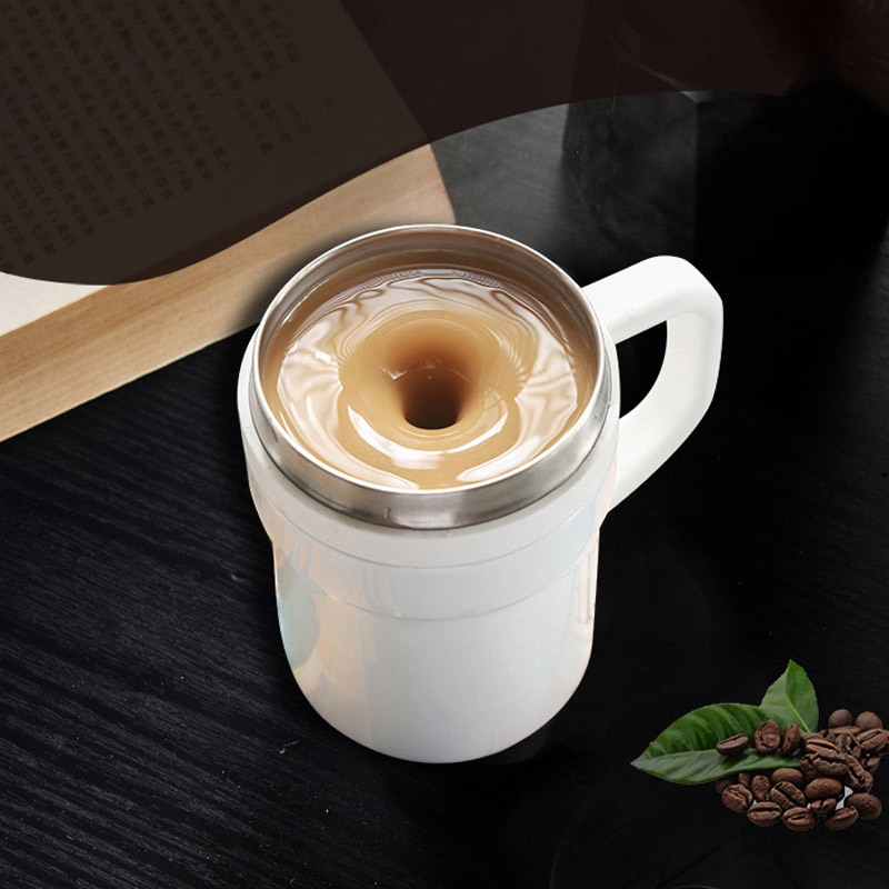 Automatic Self Stirring Mug Stainless Steel Thermal Cup Magnetic Heating Mug Coffee Milk Mixing Cup No Battery Required