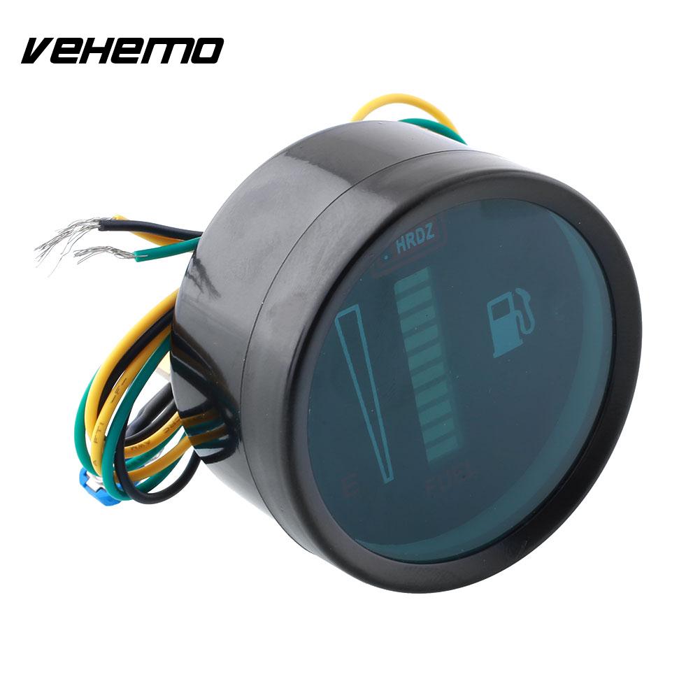 12V/24V Universal Motor Motorcycle 52mm Fuel Meter LED Digital Light Display Car Motorcycle Fuel Level Meter Gauge