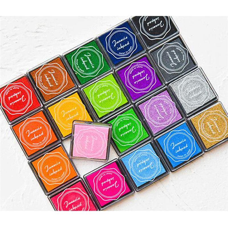1Set 20 Color Finger Ink Pad DIY Non-Toxic Ink Pads Craft Stamp Pad for Card-making Wood Rubber Stamps Scrapbooking Paper Fabric