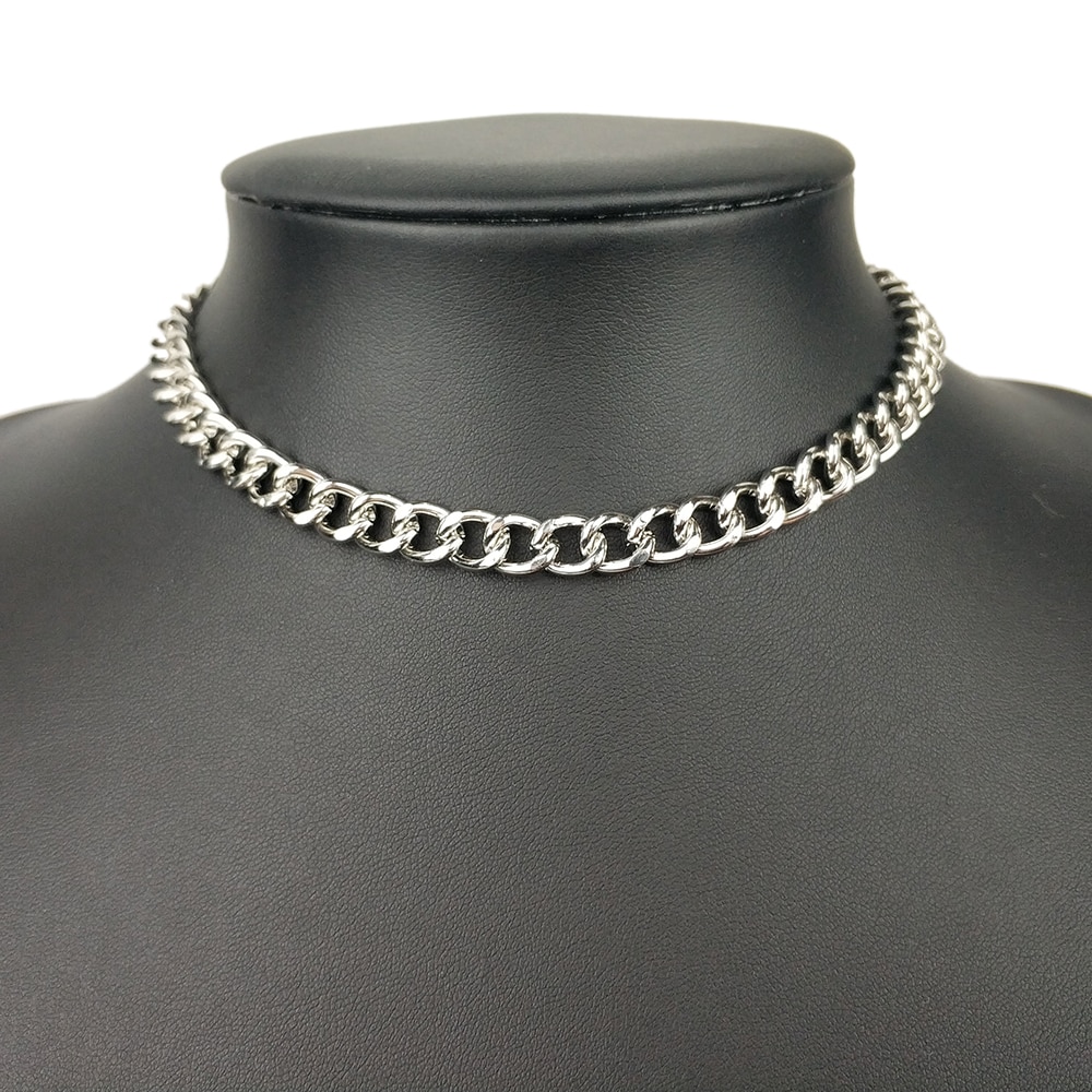 Collana girocollo rotonda in pelle PU stile punk gotico, perfetta per