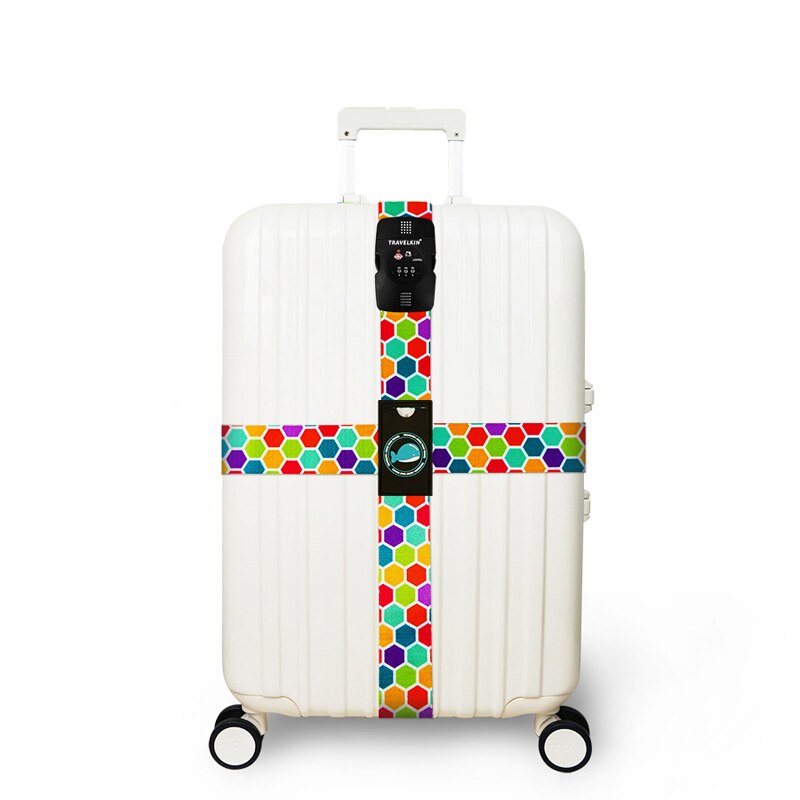 Rhxfxtl bagage tre cifre adgangskode krydsbælte justerbar kuffert bånd sikkerhed bundt bagage reb stropper rejse tilbehør: H3