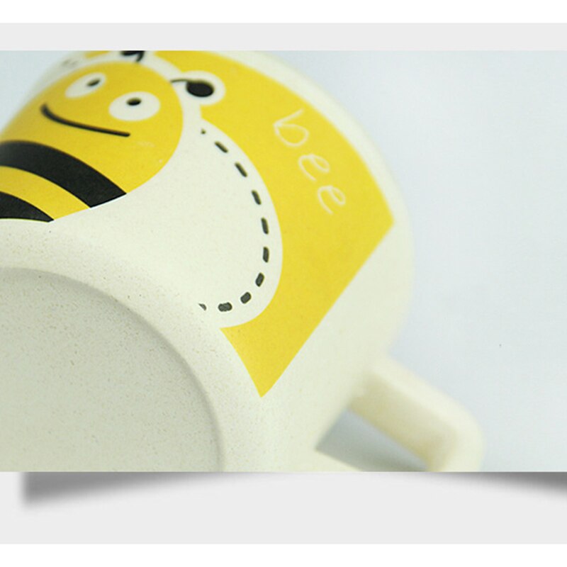 Babymuggar bambu djur söta babydrinkware med handtag natursäkert material barndrinkware