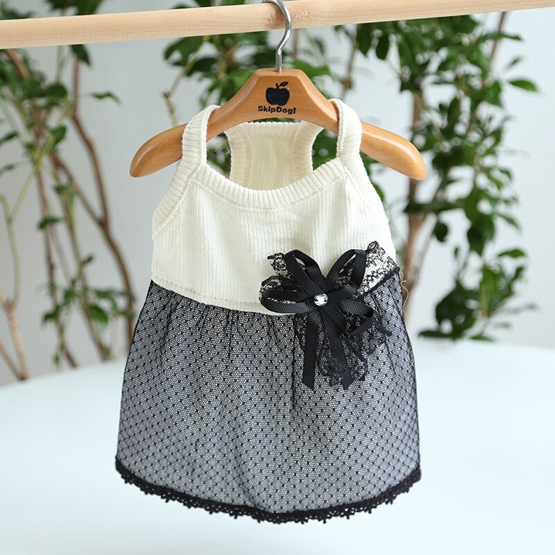 Falda de malla negra para muñeca, vestido de perro y mascota, productos de algodón para perros, gatos, conejos, Chihuahua, ropa de perro de peluche,: S