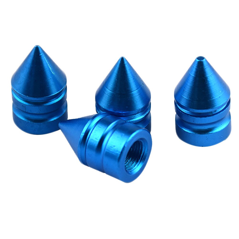 Válvula de aire para neumático de coche, 4 Uds., con forma de torre, de Metal, a prueba de polvo: Azul