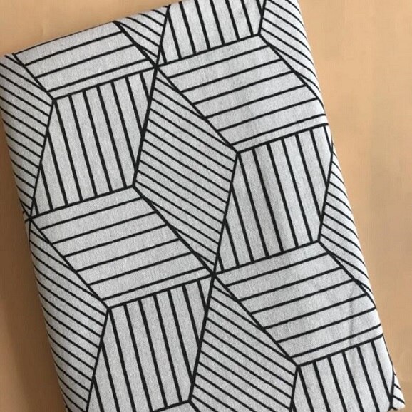 Geometric Patterns Printed Cotton Linen Fabric For DIY Patchwork Sewing Quilting Home Textile Crafts Photo Background Pillow: White / 50x150cm