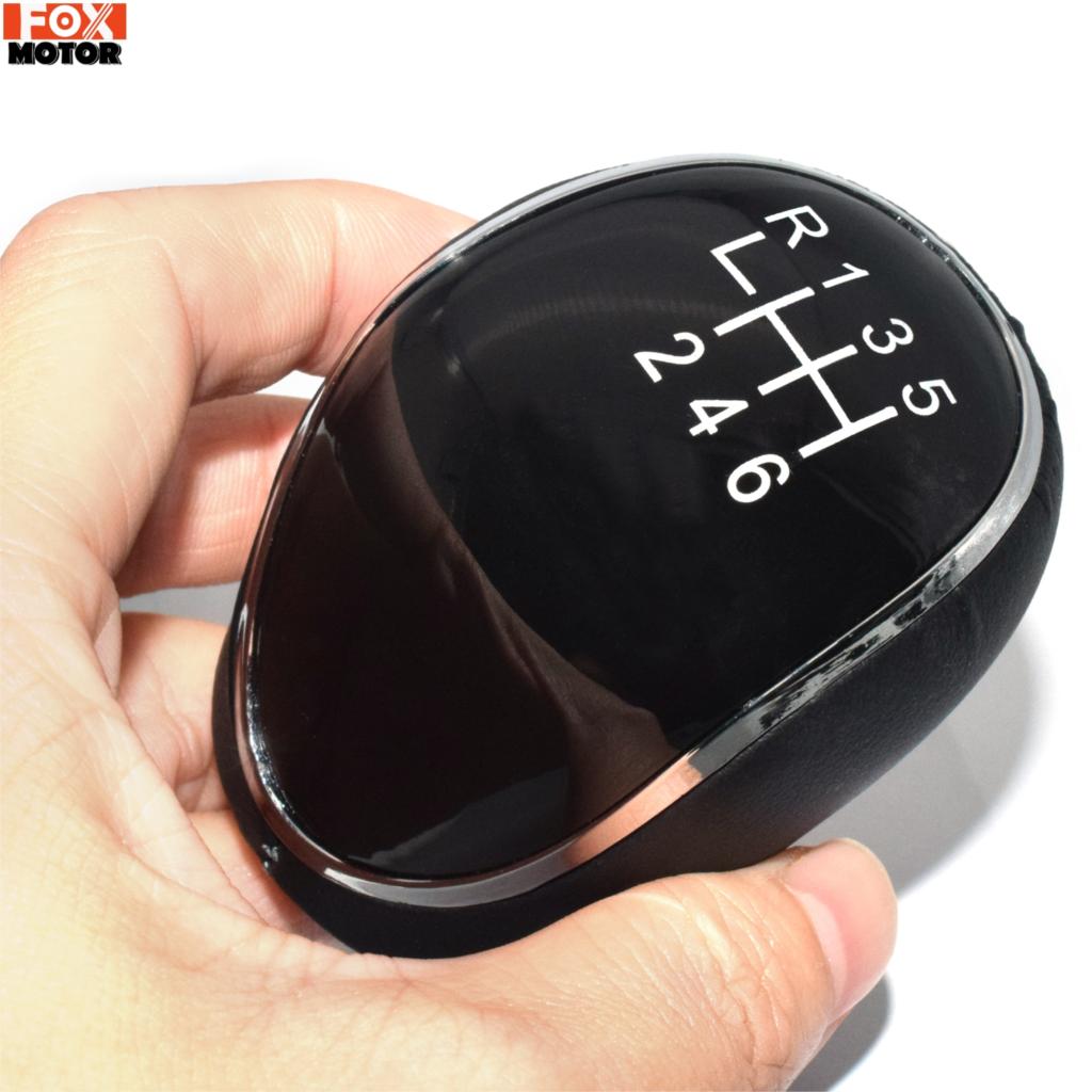 6 Speed Gear Shift Knob For Ford Mondeo Mk4 S-Max C-Max Focus Mk2 Kuga Leather Shifter Lever Arm Headball Car Accessories