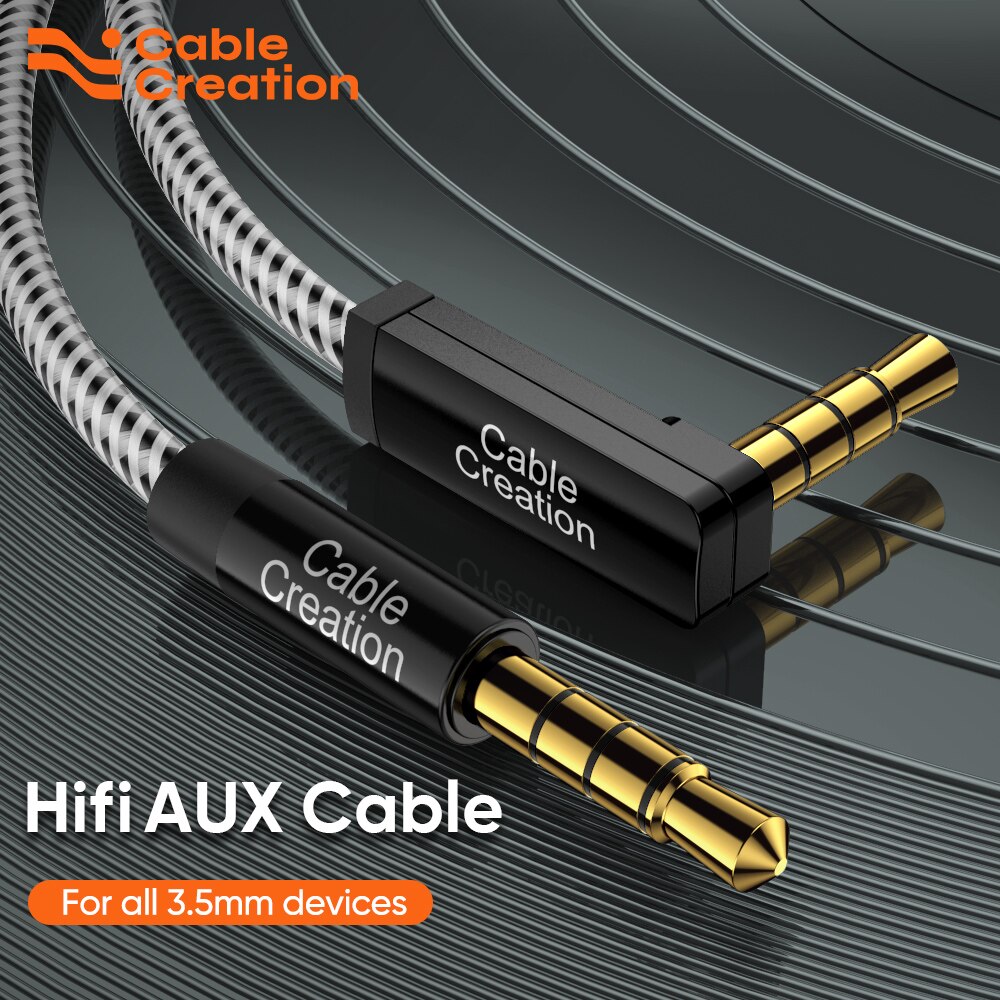 3.5mm TRRS Audio Kabel, cableCreation 90 Graden Haakse Male naar Male 4 Pole Stereo Aux Kabel (Microfoon Compatibel)